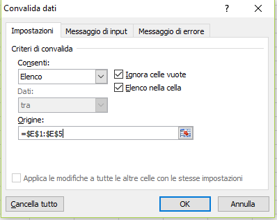Elenco a discesa in Excel o menu a tendina in Excel - Mummu Academy