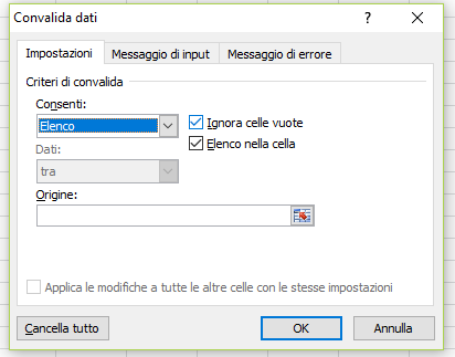 Elenco a discesa in Excel o menu a tendina in Excel - Mummu Academy