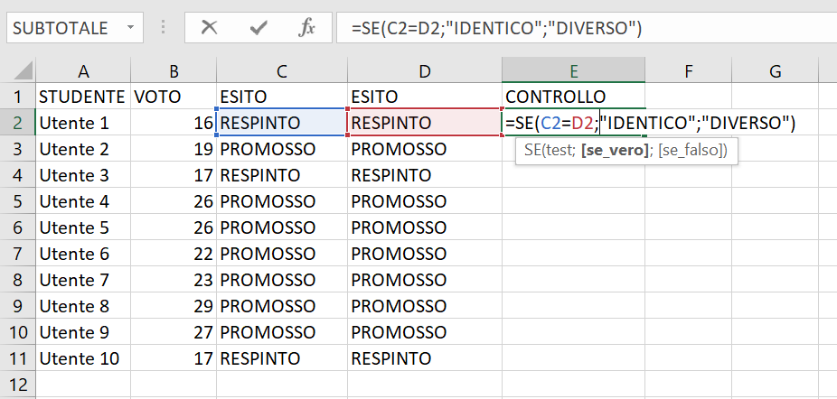 La Funzione SE in Excel- Corso Excel a Firenze - Mummu Academy