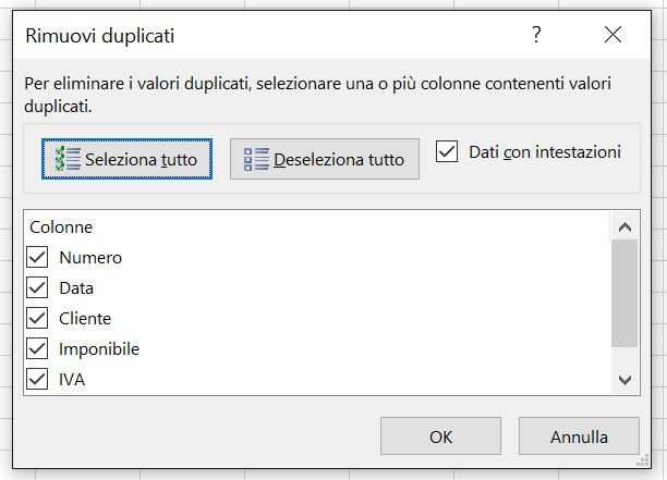Elimina Duplicati in Excel - Mummu Academy