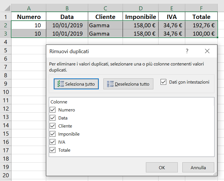 Elimina Duplicati in Excel - Mummu Academy