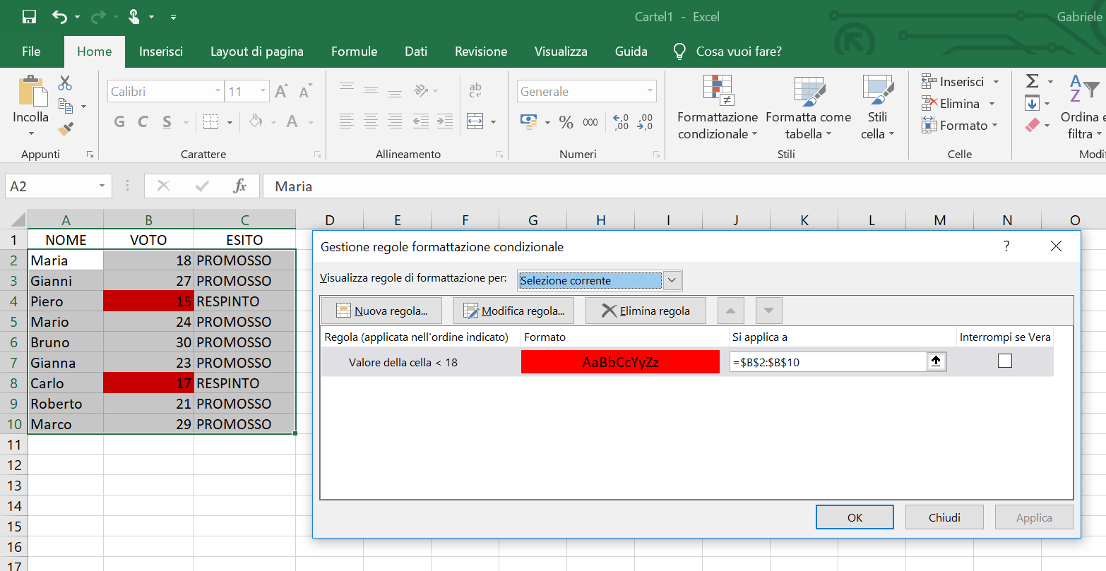 Formattazione Condizionale Basata su Formule in Excel