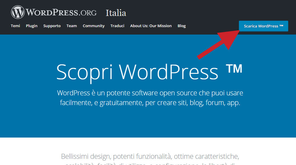 scaricare sito wordpress