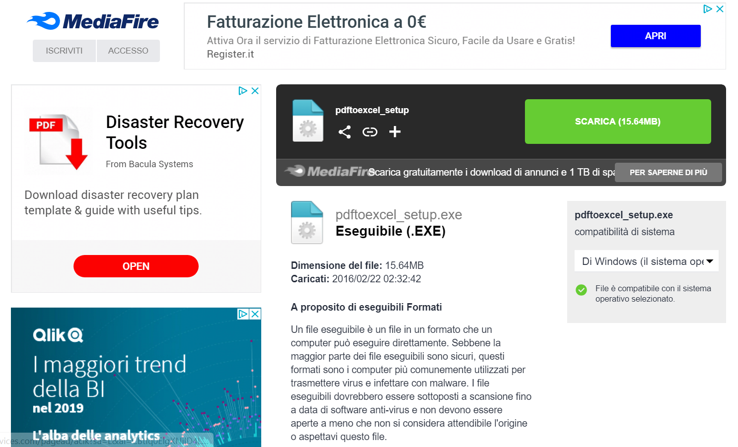 Convertire PDF in EXCEL