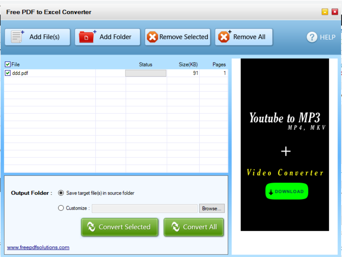 Convertire PDF in Excel
