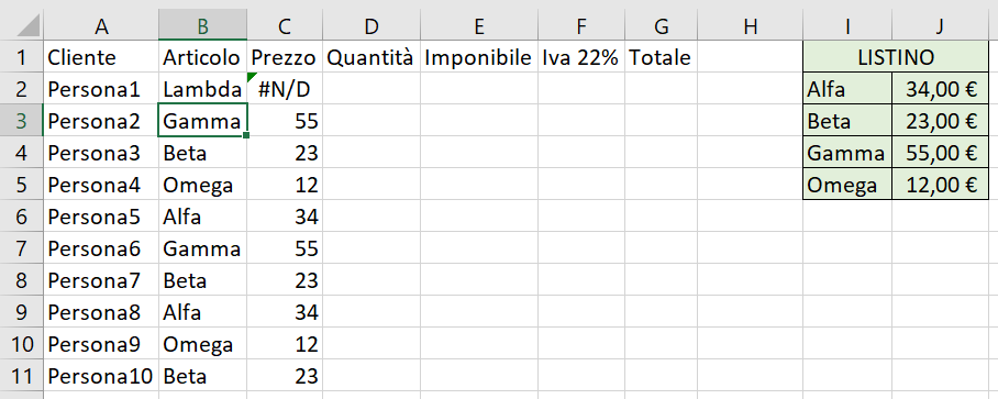 Funzione Cerca.Vert in Excel - Mummu Academy