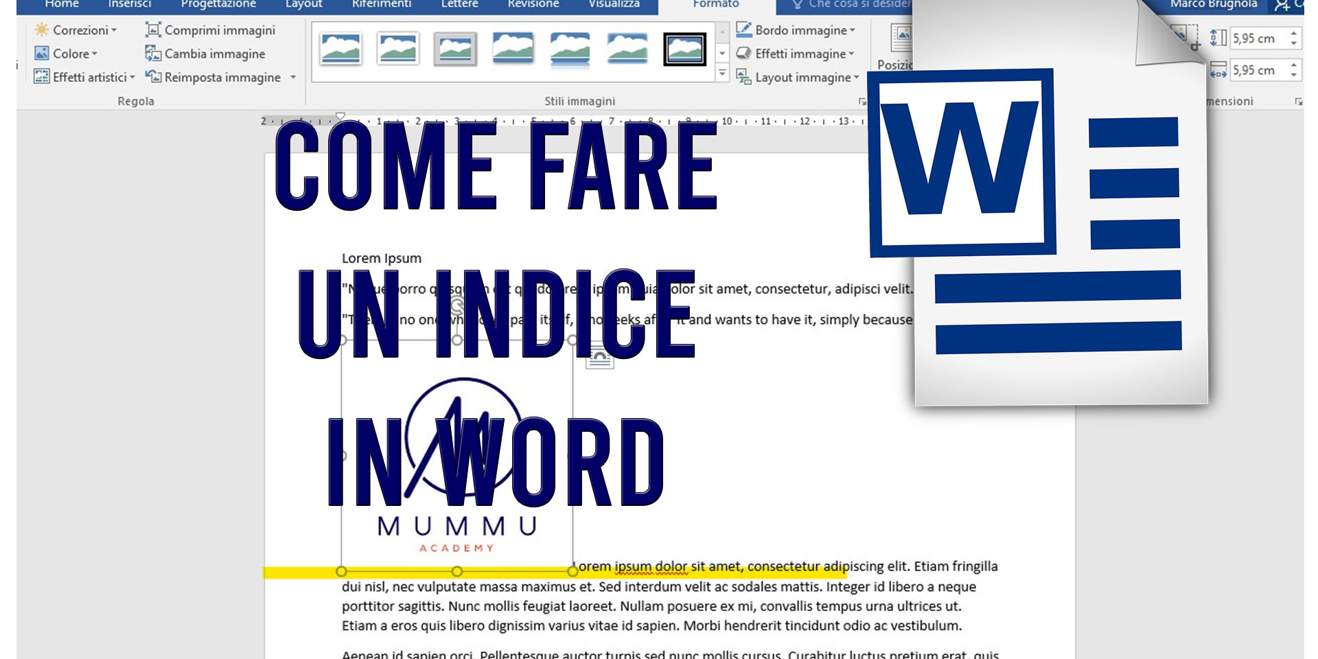 Come fare un indice su word