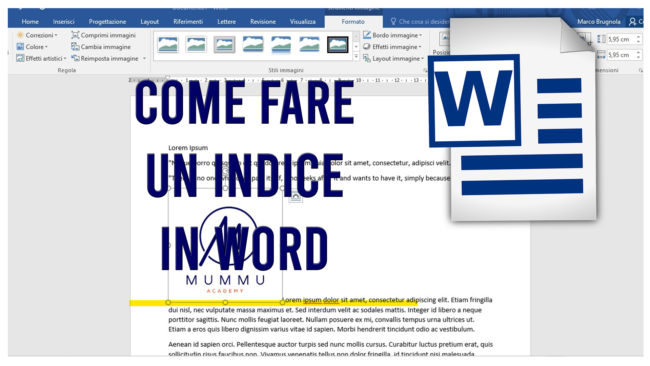 Come fare un indice su word